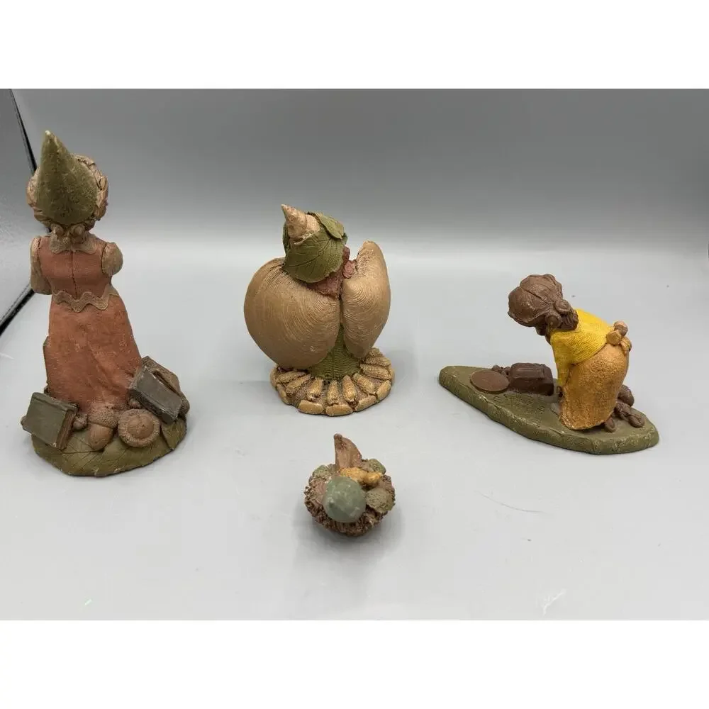 Vintage Tom Clark Cairn Studio Resin Gnome Figurine Lot 4 Jane Wolf 1987
